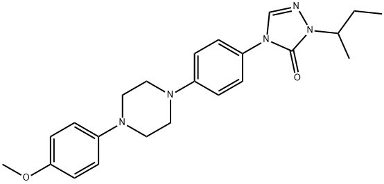 2,4-二氢-4-[4-[4-(4-甲氧基苯基)-1-哌嗪基]苯基]-2-(1-甲基丙基)-3H-1,2,4-三唑-3-酮, 252964-68-4, 结构式