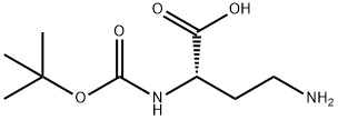 (S)-4-アミノ-2-(tert-ブトキシカルボニルアミノ)酪酸 化学構造式