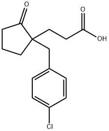 3-[1-[(4-chlorophenyl)methyl]-2-oxo-cyclopentyl]propanoic acid Structure