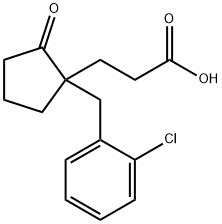 3-[1-[(2-chlorophenyl)methyl]-2-oxo-cyclopentyl]propanoic acid Structure