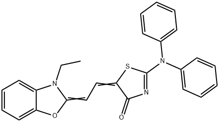 2-(diphenylamino)-5-[(3-ethyl-3H-benzoxazol-2-ylidene)ethylidene]thiazol-4(5H)-one Structure