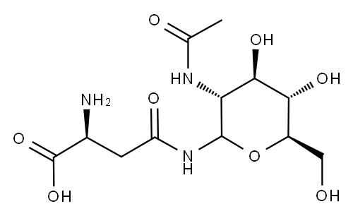 2-ACETAMIDO-1-BETA-[L-ASPARTAMIDO]-1,2-DIDEOXY-D-GLUCOSE Structure