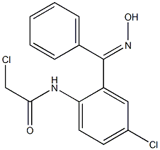 (E)-2-chloro-N-[4-chloro-2-[(hydroxyimino)phenylmethyl]phenyl]acetamide Structure