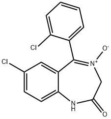 7-Chloro-2-oxo-5-(2-chlorophenyl)-1,4-benzodiazepine-4-oxide Structure