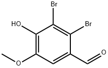 2,3-ジブロモ-4-ヒドロキシ-5-メトキシベンズアルデヒド 化学構造式