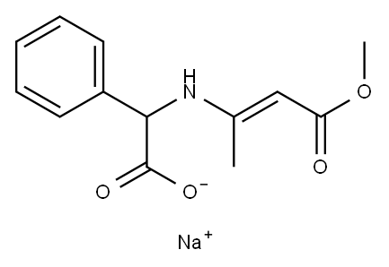 sodium [(3-methoxy-1-methyl-3-oxo-1-propenyl)amino]phenylacetate Structure