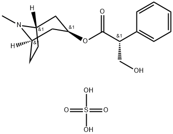 1-alpha-H,5-alpha-H-Tropan-3-alpha-ol, (+)-tropate (ester), sulfate (2 :1) (salt) Structure