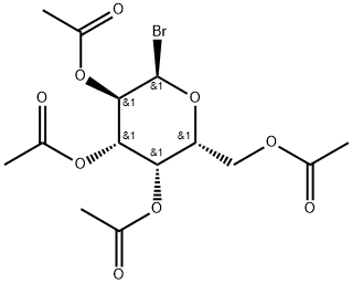 1-ブロモ-2-O,3-O,4-O,6-O-テトラアセチル-1-デオキシ-α-D-ガラクトピラノース 化学構造式
