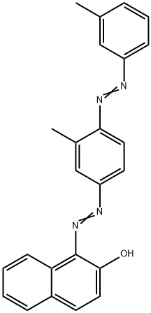 1-[[3-メチル-4-[(3-メチルフェニル)アゾ]フェニル]アゾ]-2-ナフトール 化学構造式