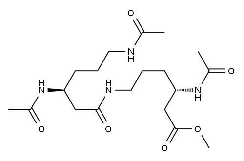 (S)-3-(Acetylamino)-6-[[(S)-3,6-bis(acetylamino)-1-oxohexyl]amino]hexanoic acid methyl ester Structure