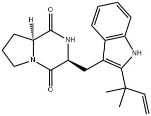 (3S,8aα)-3β-[[2-(1,1-Dimethyl-2-propenyl)-1H-indol-3-yl]methyl]-1,2,3,4,6,7,8,8a-octahydropyrrolo[1,2-a]pyrazine-1,4-dione Structure