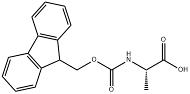 N-[(9H-フルオレン-9-イルメトキシ)カルボニル]-L-アラニン一水和物 化学構造式
