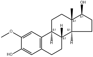 2-メトキシ-1,3,5(10)-エストラトリエン-3,17β-ジオール 化学構造式