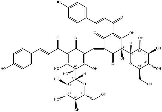 4-Cyclohexen-1,3-dion, 6-β-D-Glucopyranosyl-2-[[3-β-D-glucopyranosyl-2,3,4-trihydroxy-5-[3-(4-hydroxyphenyl)-1-oxo-2-propenyl]-6-oxo-1,4-cyclohexadien-1-yl]methylen]-5,6-dihydroxy-4-[3-(4-hydroxyphenyl)-1-oxo-2-propenyl]-
