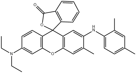 6-(ジエチルアミノ)-3-メチル-2-(2,4-ジメチルフェニルアミノ)スピロ[9H-キサンテン-9,1'(3'H)-イソベンゾフラン]-3'-オン 化学構造式