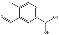 4-フルオロ-3-ホルミルフェニルボロン酸 化学構造式