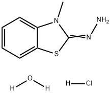 3-メチル-2-ベンゾチアゾリノン ヒドラゾン 塩酸塩 一水和物 化学構造式