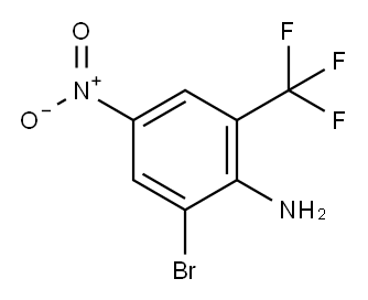 2-ブロモ-4-ニトロ-6-(トリフルオロメチル)アニリン 化学構造式