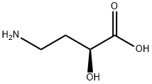 (S)-(-)-4-アミノ-2-ヒドロキシ酪酸 化学構造式