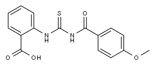 2-[[[(4-METHOXYBENZOYL)AMINO]THIOXOMETHYL]AMINO]-BENZOIC ACID Structure