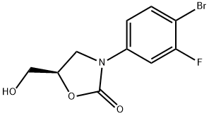 (5R)-3-(4-溴-3-氟苯基)-5-羟甲基恶唑烷-2-酮, 444335-16-4, 结构式