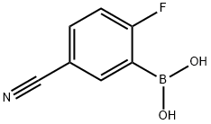 5-シアノ-2-フルオロフェニルボロン酸 化学構造式