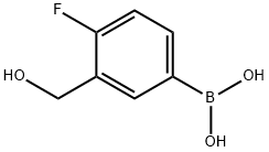 4-フルオロ-3-(ヒドロキシメチル)フェニルボロン酸 化学構造式