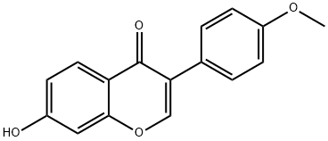3-(4-メトキシフェニル)-7-ヒドロキシ-4H-1-ベンゾピラン-4-オン 化学構造式