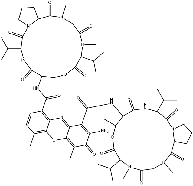 放线菌素 D, 50-76-0, 结构式