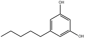 5-ペンチル-1,3-ベンゼンジオール 化学構造式