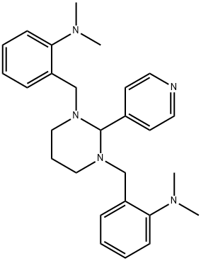 2,2'-[[Dihydro-2-(4-pyridinyl)-1,3(2H,4H)-pyrimidinediyl]bis(methylene)]bis[N,N-dimethylbenzenamine Structure
