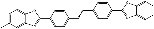 4-(2-ベンゾオキサゾリル)-4'-(5-メチル-2-ベンゾオキサゾリル)スチルベン 化学構造式