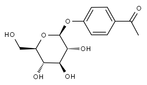 4'-(β-D-グルコピラノシルオキシ)アセトフェノン 化学構造式
