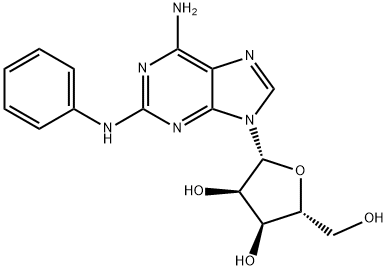 6-アミノ-2-フェニルアミノ-9-β-D-リボフラノシル-9H-プリン 化学構造式