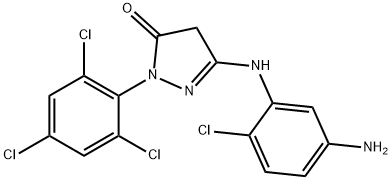 3-(5-アミノ-2-クロロアニリノ)-1-(2,4,6-トリクロロフェニル)-2-ピラゾリン-5-オン 化学構造式
