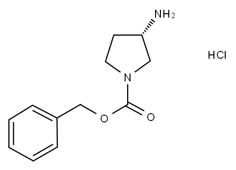 (S)-3-アミノ-1-カルボベンゾキシピロリジン塩酸塩 化学構造式
