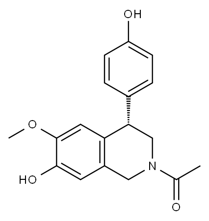 (4S)-2-Acetyl-1,2,3,4-tetrahydro-4-(4-hydroxyphenyl)-6-methoxy-7-isoquinolinol Structure