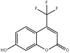 7-ヒドロキシ-4-(トリフルオロメチル)クマリン 化学構造式
