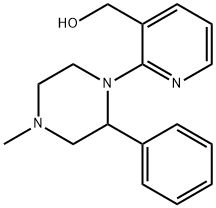 1-(3-ヒドロキシメチルピリジン-2-イル)-4-メチル-2-フェニルピペラジン 化学構造式