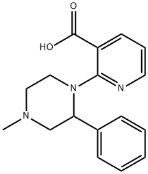 1-(3-Carboxypyrid-2-yl)-2-phenyl-4-methyl-piperazine Structure