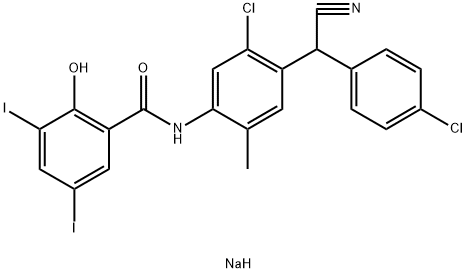 Closantel sodium Structure