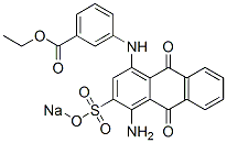 3-[[4-Amino-9,10-dihydro-9,10-dioxo-3-(sodiosulfo)anthracen-1-yl]amino]benzoic acid ethyl ester Struktur