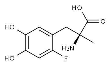(2S)-2-amino-3-(2-fluoro-4,5-dihydroxy-phenyl)-2-methyl-propanoic acid Structure