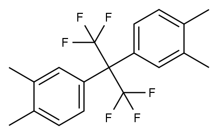 2,2-ビス(3,4-ジメチルフェニル)ヘキサフルオロプロパン 化学構造式