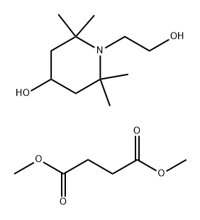 コハク酸ジメチル・1-(2ヒドロキシエチル)-4-ヒドロキシ-2,2,6,6-テトラメチル-4-ピペリジン重縮合物 化学構造式