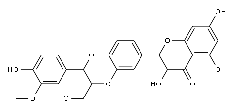 シリマリン, キク科植物種子由来 化学構造式