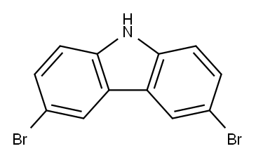 3,6-ジブロモカルバゾール 化学構造式