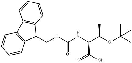 Nα-[(9H-フルオレン-9-イルメトキシ)カルボニル]-O-tert-ブチル-L-トレオニン 化学構造式