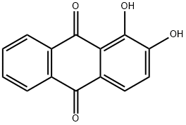 1,2-二羟基蒽醌, 72-48-0, 结构式