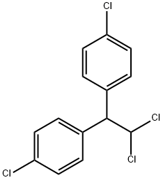 2,2-ビス(4-クロロフェニル)-1,1-ジクロロエタン 化学構造式